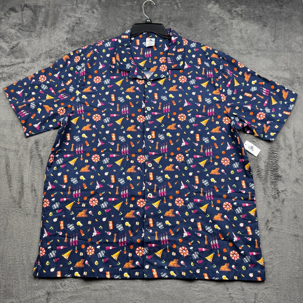 Disney Button Down Shirt Mens XXL 2020 Food & Wine Festival Navy NWT